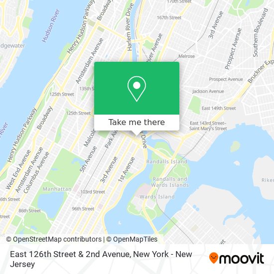 East 126th Street & 2nd Avenue map
