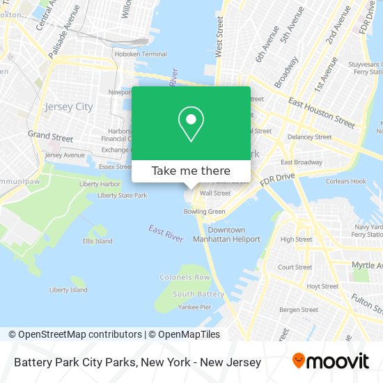 Mapa de Battery Park City Parks