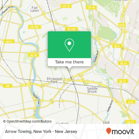 Arrow Towing map