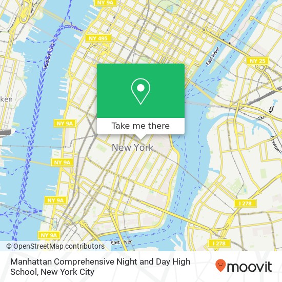 Manhattan Comprehensive Night and Day High School map