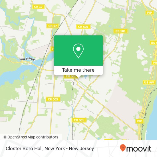 Mapa de Closter Boro Hall