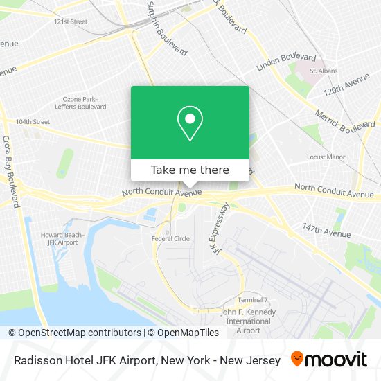 Radisson Hotel JFK Airport map