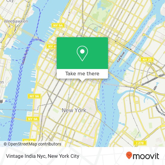 Mapa de Vintage India Nyc