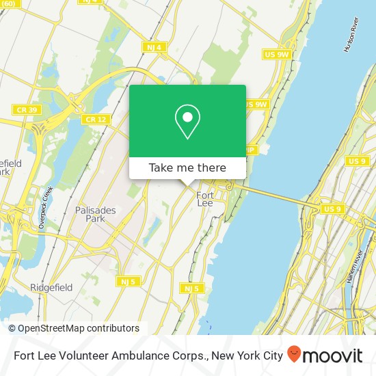 Mapa de Fort Lee Volunteer Ambulance Corps.