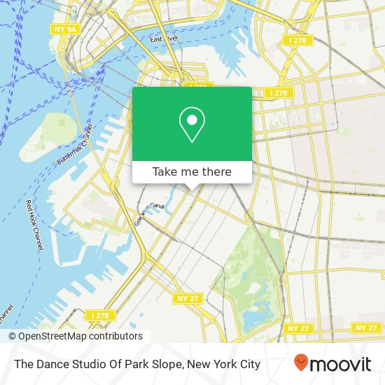 The Dance Studio Of Park Slope map