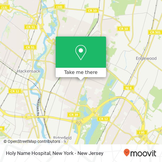 Holy Name Hospital map