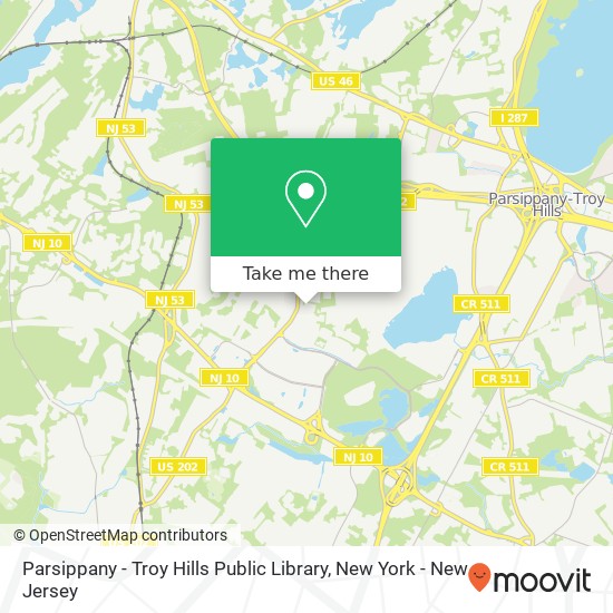 Mapa de Parsippany - Troy Hills Public Library