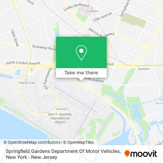 Mapa de Springfield Gardens Department Of Motor Vehicles