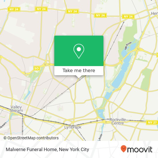 Malverne Funeral Home map