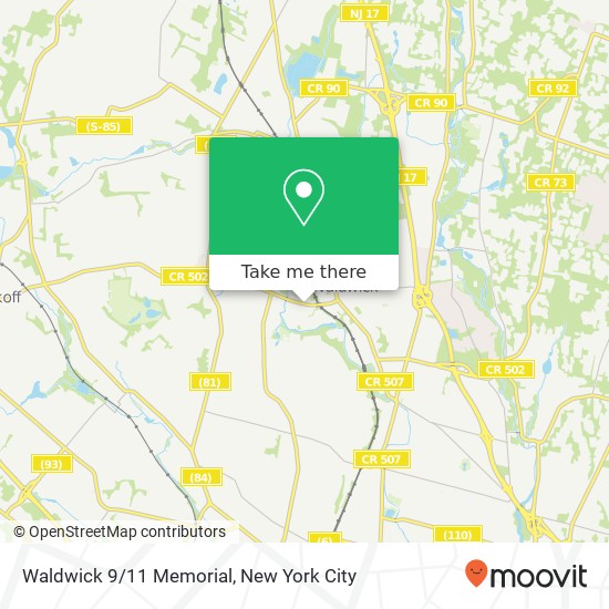 Mapa de Waldwick 9/11 Memorial