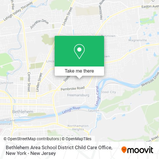 Mapa de Bethlehem Area School District Child Care Office