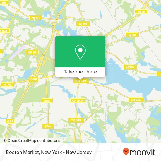 Mapa de Boston Market