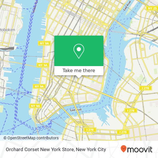 Orchard Corset New York Store map