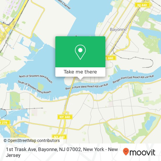 Mapa de 1st Trask Ave, Bayonne, NJ 07002