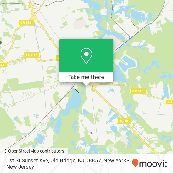 Mapa de 1st St Sunset Ave, Old Bridge, NJ 08857