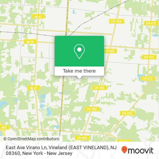 East Ave Virano Ln, Vineland (EAST VINELAND), NJ 08360 map