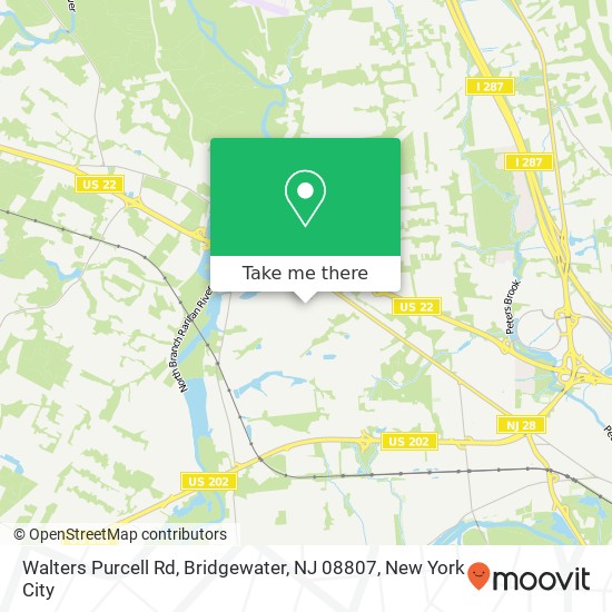 Mapa de Walters Purcell Rd, Bridgewater, NJ 08807