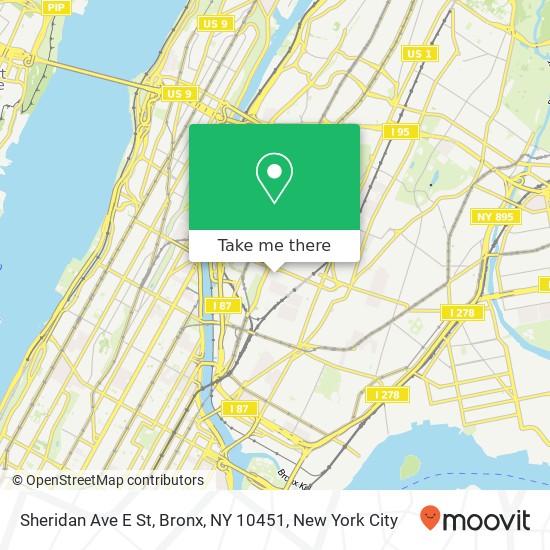 Sheridan Ave E St, Bronx, NY 10451 map