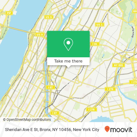 Sheridan Ave E St, Bronx, NY 10456 map