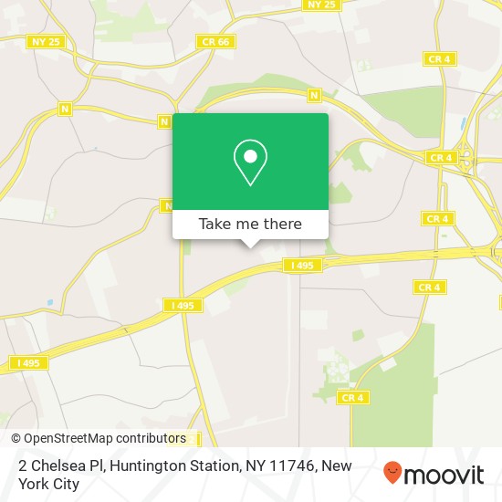 Mapa de 2 Chelsea Pl, Huntington Station, NY 11746