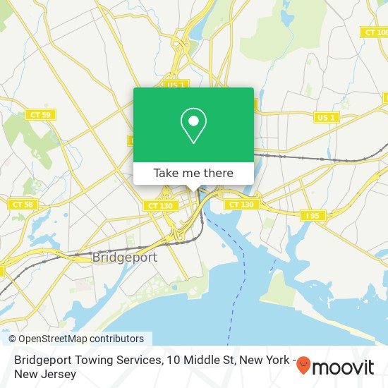 Bridgeport Towing Services, 10 Middle St map
