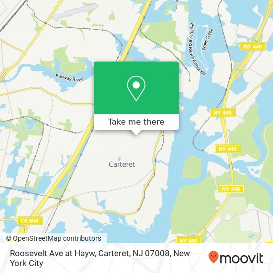 Mapa de Roosevelt Ave at Hayw, Carteret, NJ 07008