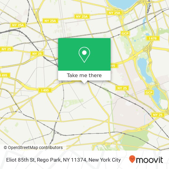Mapa de Eliot 85th St, Rego Park, NY 11374