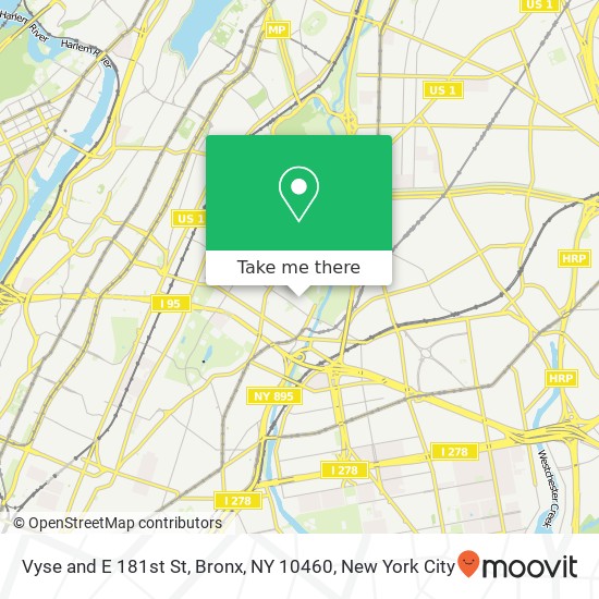 Vyse and E 181st St, Bronx, NY 10460 map