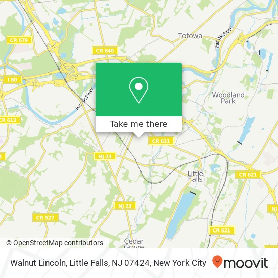 Mapa de Walnut Lincoln, Little Falls, NJ 07424