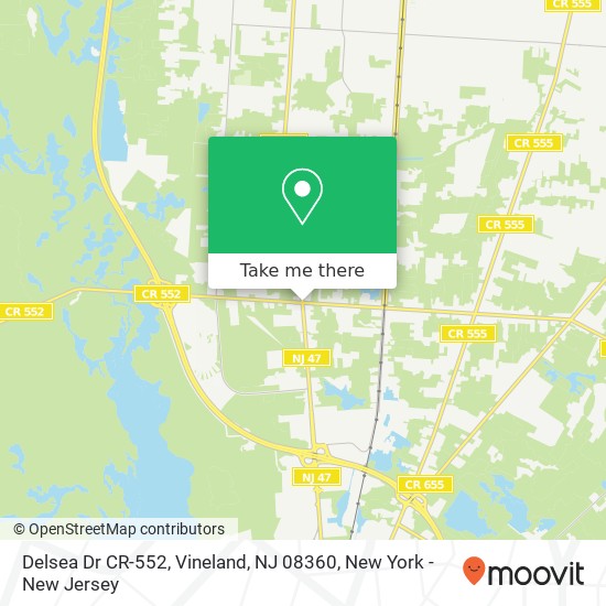 Mapa de Delsea Dr CR-552, Vineland, NJ 08360