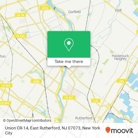 Mapa de Union CR-14, East Rutherford, NJ 07073