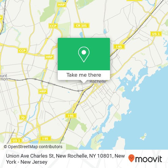 Union Ave Charles St, New Rochelle, NY 10801 map