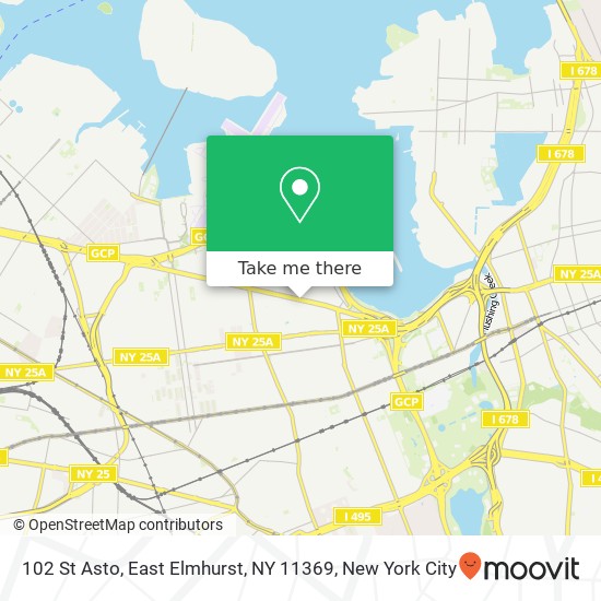 Mapa de 102 St Asto, East Elmhurst, NY 11369
