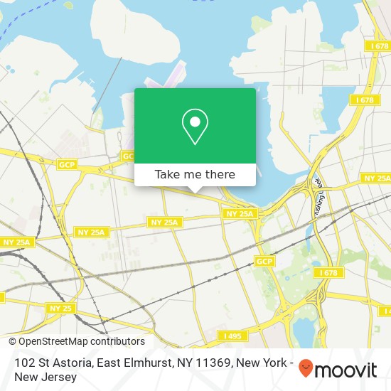 Mapa de 102 St Astoria, East Elmhurst, NY 11369