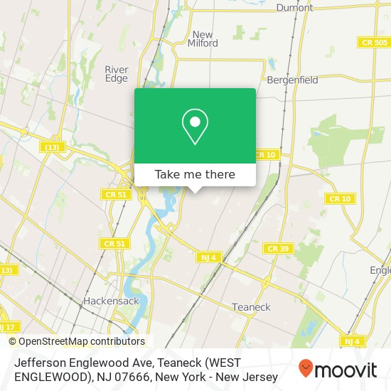 Mapa de Jefferson Englewood Ave, Teaneck (WEST ENGLEWOOD), NJ 07666