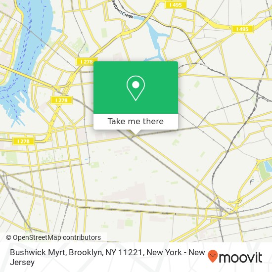 Mapa de Bushwick Myrt, Brooklyn, NY 11221