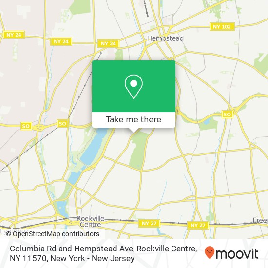 Mapa de Columbia Rd and Hempstead Ave, Rockville Centre, NY 11570