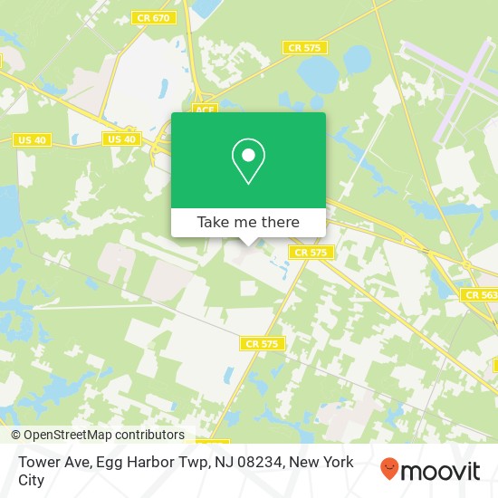 Tower Ave, Egg Harbor Twp, NJ 08234 map