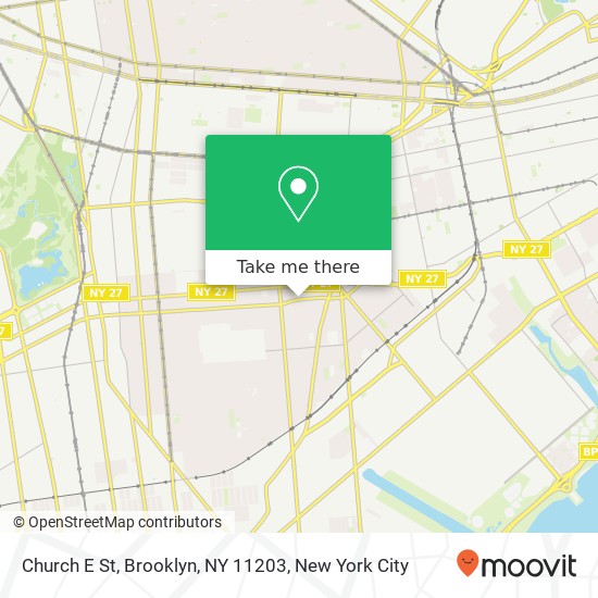 Mapa de Church E St, Brooklyn, NY 11203