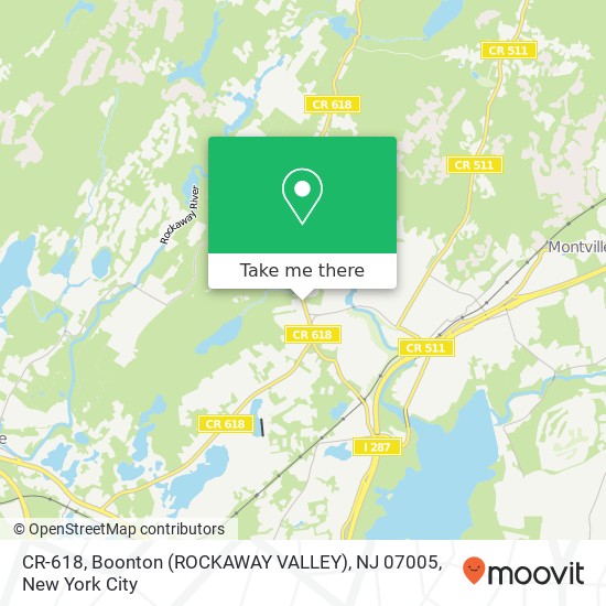 Mapa de CR-618, Boonton (ROCKAWAY VALLEY), NJ 07005