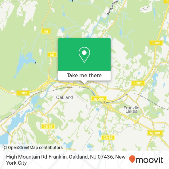 High Mountain Rd Franklin, Oakland, NJ 07436 map