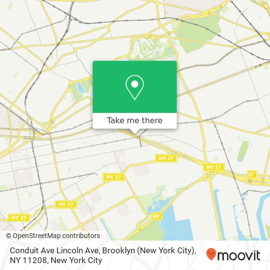 Mapa de Conduit Ave Lincoln Ave, Brooklyn (New York City), NY 11208