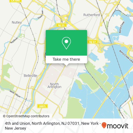 4th and Union, North Arlington, NJ 07031 map