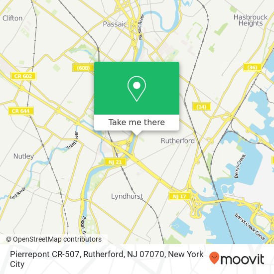 Pierrepont CR-507, Rutherford, NJ 07070 map