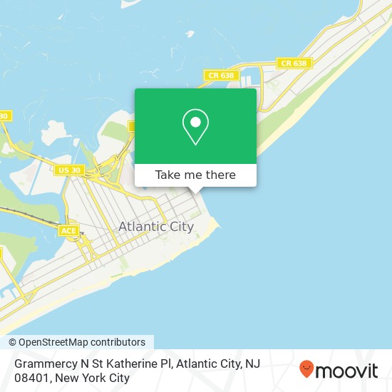 Mapa de Grammercy N St Katherine Pl, Atlantic City, NJ 08401