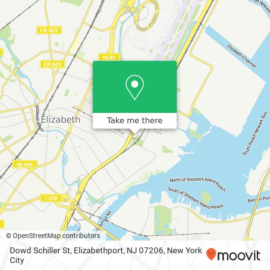 Mapa de Dowd Schiller St, Elizabethport, NJ 07206