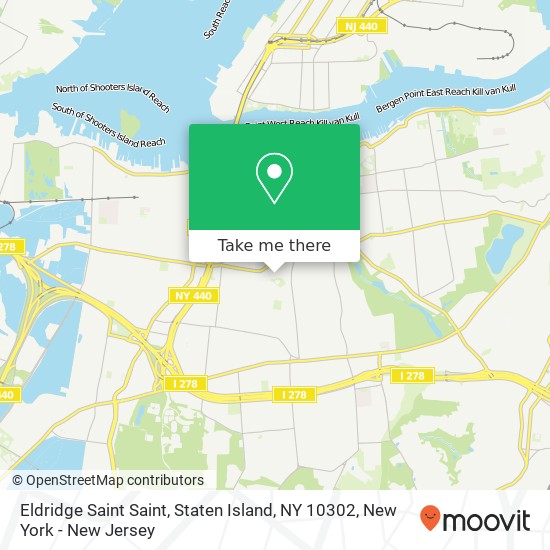 Mapa de Eldridge Saint Saint, Staten Island, NY 10302