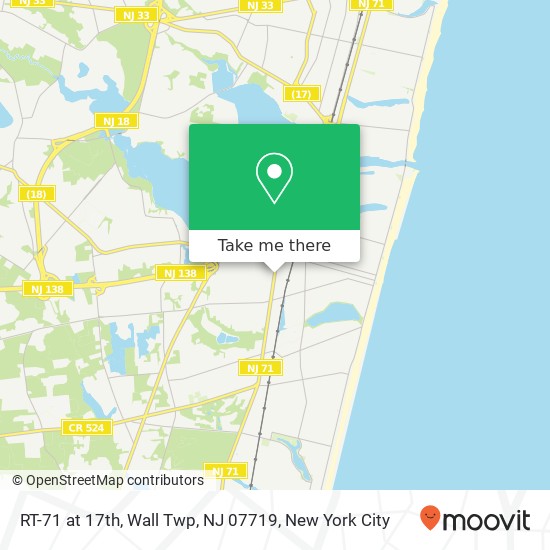 Mapa de RT-71 at 17th, Wall Twp, NJ 07719
