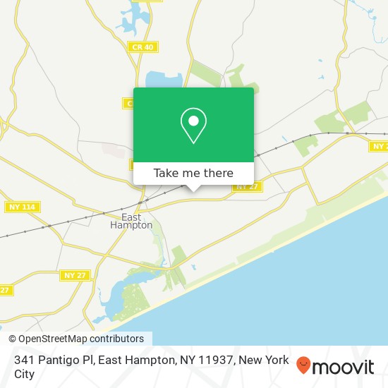 Mapa de 341 Pantigo Pl, East Hampton, NY 11937