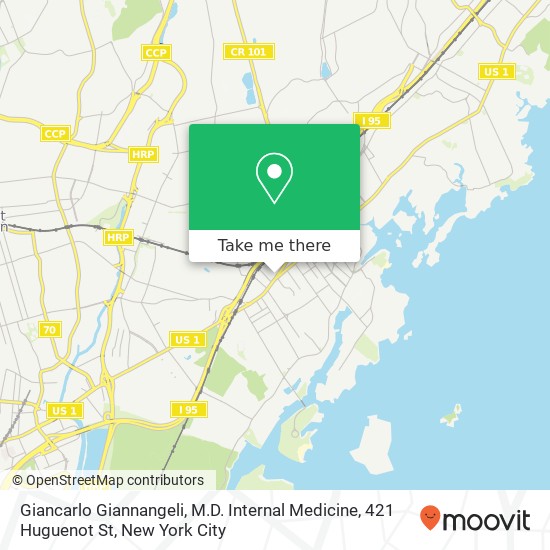 Mapa de Giancarlo Giannangeli, M.D. Internal Medicine, 421 Huguenot St